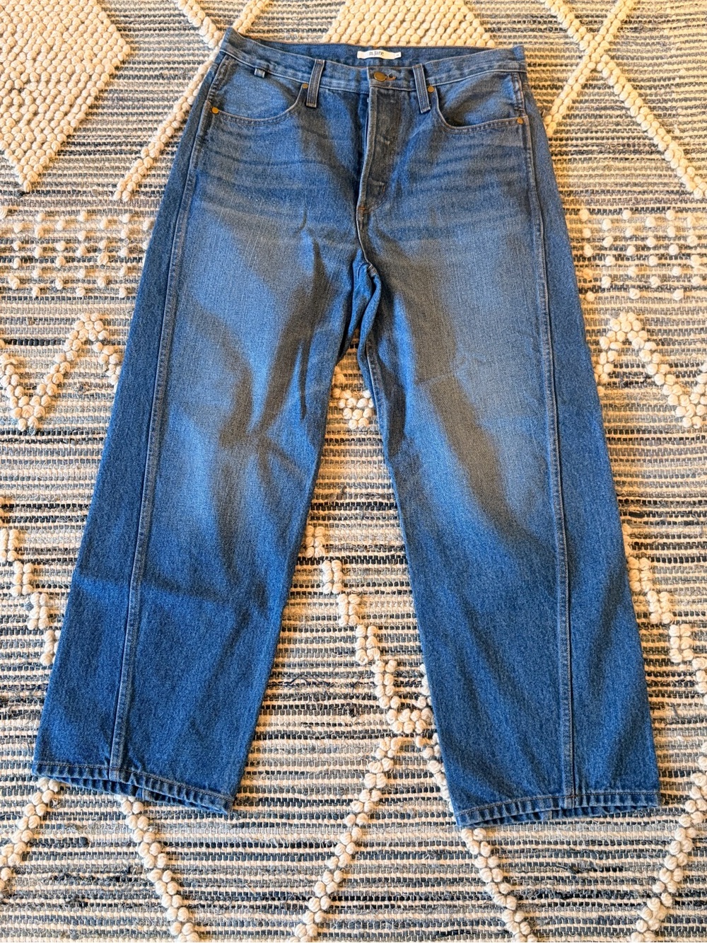 High-Rise Boyfriend Jeans — Vintage Blue